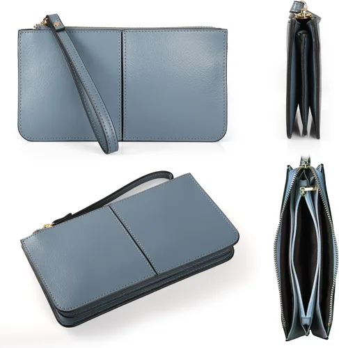 Miniatura 6 de Befen - Bolso clutch de mano de cuero con correa para teléfono celular, organizador de tarjetas