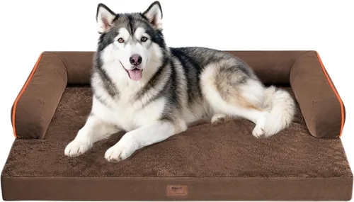 Miniatura 36 de Cama ortopédica impermeable para perros pequeños, cama para perros de tamaño mediano, cómoda cama para mascotas y gatos con lados, funda extraíble