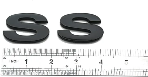 Miniatura 3 de 2 piezas (par) SS Fender Emblemas de repuesto para 96-02 Camaro SLP SS Badge New Reproduction 12369966R (negro brillante), (CH-SS)