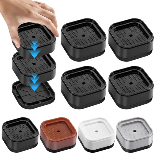 Miniatura 4 de Furniture Risers Adjustable Bed Risers Heavy Duty Lifts Height 1", Square Stackable Bed Risers 1, 2 or 3 Inch for Desk Leg Table Couch Sofa Chair
