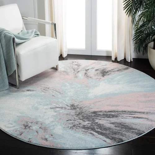 Miniatura 25 de SAFAVIEH Glacier Collection GLA127M - Alfombra moderna abstracta que no desprende pelusa, para sala de estar o dormitorio, 4 x 6 pies, azul/gris