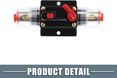 Miniatura 5 de Disyuntor de reinicio de automóvil 125A DC 12-48V Disyuntor de fusibles para audio de automóvil, inversor de interruptor estéreo de barco marino