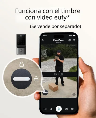 Miniatura 7 de eufy Security Smart Lock C210, Cerradura de Puerta de Entrada sin Llave, Cerradura de Seguridad WiFi Integrada, Cerradura de Puerta Inteligente, No