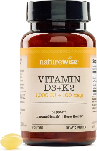 Miniatura 15 de NatureWise Vitamina D3 5000IU + K2 (MK7) 100mcg con aceite de coco orgánico extra virgen – Apoya la absorción de calcio, salud ósea e inmune – Sin
