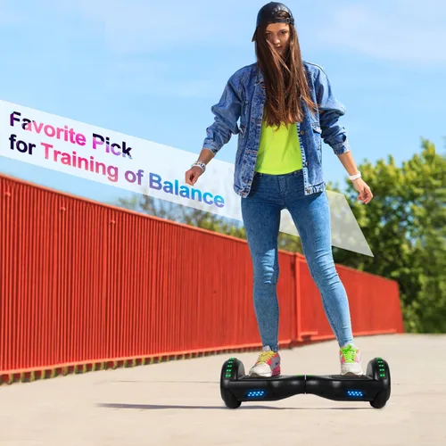 Miniatura 7 de FLYING-ANT Patinete autoequilibrante de 16.51 cm con altavoz y luces LED rojas a02-Negro