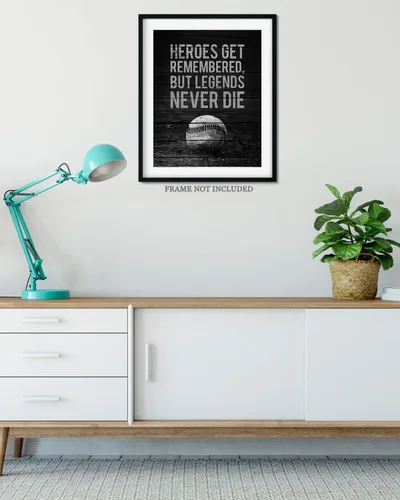 Miniatura 4 de Regalos de béisbol para niños, decoraciones de habitación de niños para dormitorio, cita de béisbol motivacional e inspiradora para adolescentes