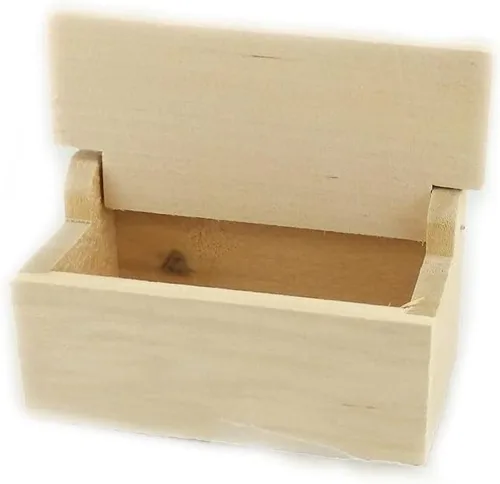 Miniatura 2 de Melody Jane Dolls Houses Casa Miniatura Muebles Sin Terminar Madera Desnuda Caja De Juguete Otomana 1:12