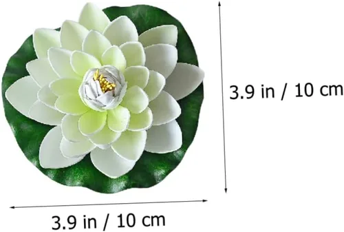 Miniatura 2 de Yardwe Flores de loto flotantes artificiales para decoración de agua simulada de estanque fáciles de instalar