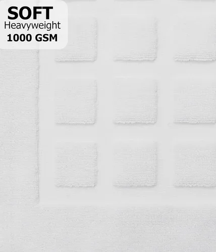 Miniatura 5 de COTTON CRAFT Tapete para bañera – Azulejo esculpido, 100% algodón, ultra absorbente, de baja pelusa, 1000 GSM, tapete de baño de lujo – Alfombra
