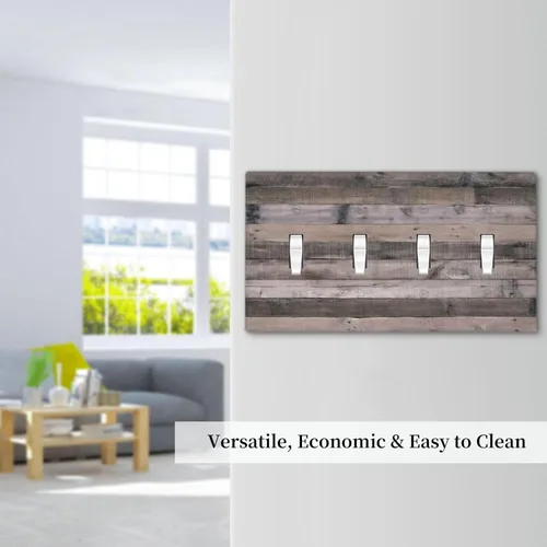 Miniatura 372 de Placa Decorativa de Pared de Granja Rústica con Cuerno de Madera para Puerta de Granero 1 Banda Duplex Cubiertas de Toma Eléctrica Soltera