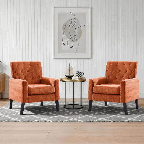 Miniatura 16 de Sillas decorativas modernas de mediados de siglo, silla de oficina de felpilla beige para recepción, silla de club tapizada para sala de estar
