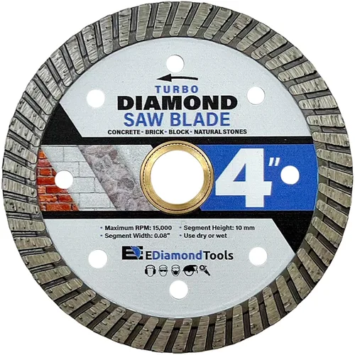 Miniatura 10 de Hoja de sierra de diamante turbo de 7 pulgadas para hormigón, ladrillo, bloque y mampostería, altura de segmento de 0.394 in, profundidad de corte