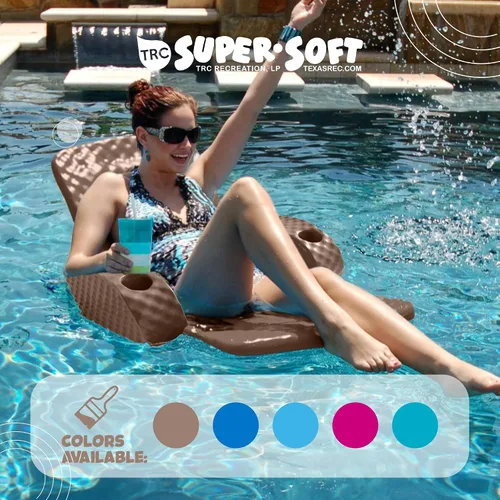 Miniatura 3 de TRC Recreation Folding Baja Chair Foam Swimming Pool Float, Portable Super Soft Floating Lounger with 2 Cup Holders for Beach Essentials
