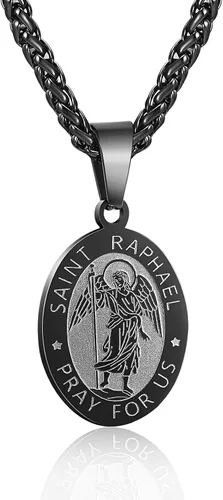 Miniatura 46 de P. BLAKE Collar ovalado de San Cristóbal, Miguel, José, Jude/Virgen María/José/Francisco/Patrick/Anthony/Benedict/Thomas para hombres y mujeres