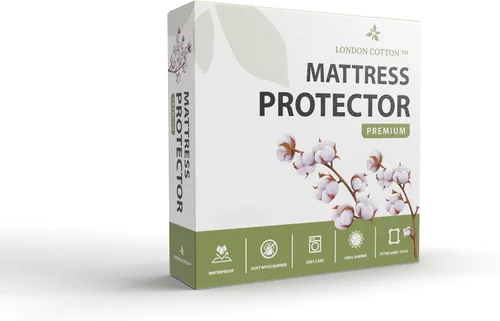 Miniatura 2 de Protector de colchón de tamaño individual de alta calidad, 100% impermeable, protector de colchón transpirable con bolsillo profundo, lavable, funda