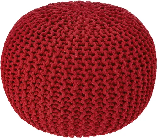 Miniatura 19 de REDEARTH Puf Otomano Redondo - Tejido a Mano con Cable Estilo Boho, Decoración del Hogar, Puf Circular, Reposapiés para Sala de Estar - Guardería