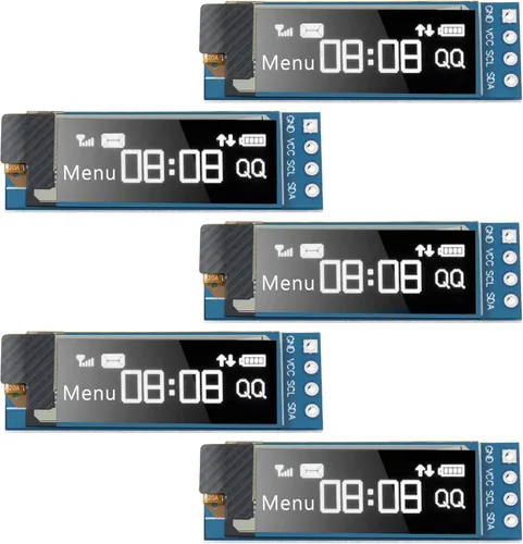 Miniatura 8 de Frienda Módulo de pantalla I2C de 5 piezas de 0.91 pulgadas I2C OLED Módulo de pantalla I2C Controlador de pantalla OLED DC 3.3V a 5V