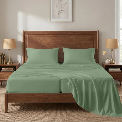 Miniatura 58 de LANE LINEN - Sábanas tamaño Split King para cama ajustable, 450 hilos, 100% algodón, 2 sábanas bajeras individuales XL, con bolsillo profundo