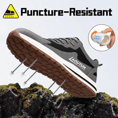 Miniatura 5 de Zapatos deportivos con punta de acero para hombre, zapatos ligeros para hombre, zapatos de trabajo cómodos, zapatos de seguridad con amortiguación