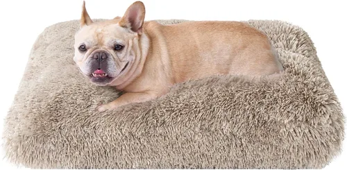 Miniatura 61 de EHEYCIGA Cama Esponjosa para Jaula de Perros Grandes, Almohadilla de Jaula de Piel Sintética Afelpada, Cama Calmante Anti-Ansiedad para Perros Negro
