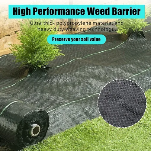 Miniatura 5 de Towallmark Tela de barrera de malezas resistente de 5 onzas de 4 pies x 250 pies, cubierta de suelo prémium para jardines, entradas de vehículos