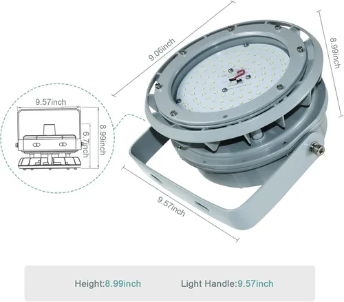 Miniatura 2 de Luz LED a prueba de explosiones UL844 certificada 60W 8400LM (240W HPS Eqv.), Clase I División II Lugares peligrosos Luminarias Iluminación de alta