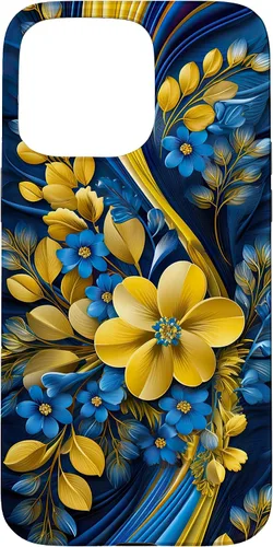 Miniatura 30 de Bandera de estilo floral de Ucrania para iPhone 11 Pro Max - Funda del orgullo ucraniano