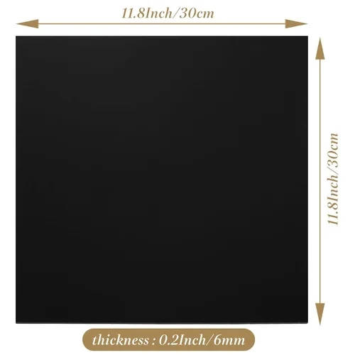 Miniatura 2 de Paquete de 2 láminas acrílicas negras de 12 x 12 pulgadas, hojas cuadradas de plexiglás de 1/4 de pulgada de grosor, hoja de acrílico fundido