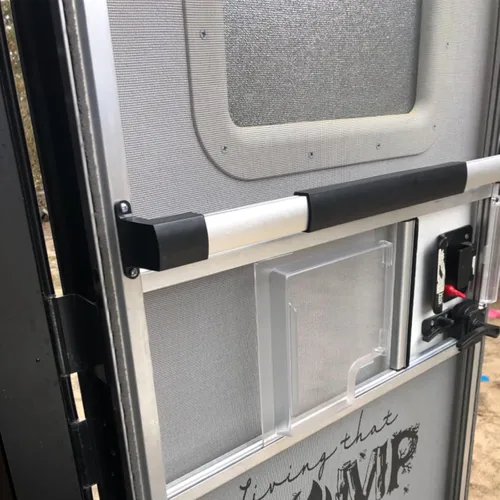 Miniatura 7 de Panel deslizante de puerta para Dexter 4701-00 RH Serie 5050, esquina de radio de plexiglás transparente y tapón 4700-00