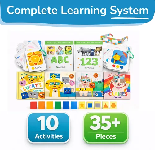 Miniatura 8 de TOYVENTIVE Libros educativos, tarjetas flash y rompecabezas: regalos de cumpleaños para niños de 1, 2, 3 y 4 años, juguetes de aprendizaje