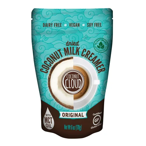Coconut Cloud: Crema para café vegana de larga duración, aptas para dietas cetogénicas, leche de coco en polvo sin endulzantes, bajo contenido de