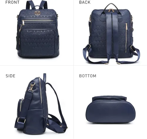 Miniatura 41 de MKP COLLECTION Mochila de moda para mujer, bolsa convertible grande para mujer, mochila de viaje, bolsa de hombro, juego de 2 piezas con borla, Beige