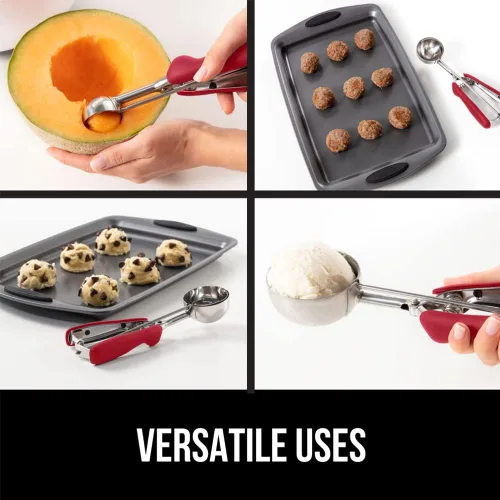 Miniatura 7 de Gorilla Grip - Cuchara con resorte de acero inoxidable de alta calidad, para frutas, galletas y helados, cuchara mediana talla 30 de 2 cucharadas