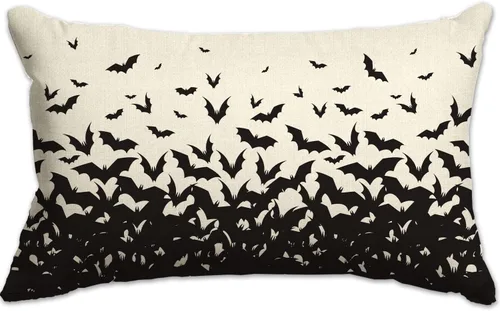 Miniatura 10 de Funda de almohada de Halloween de 12 x 20 pulgadas, diseño de fantasma, acuarela, para Halloween, decoración de almohadas lumbares para exteriores