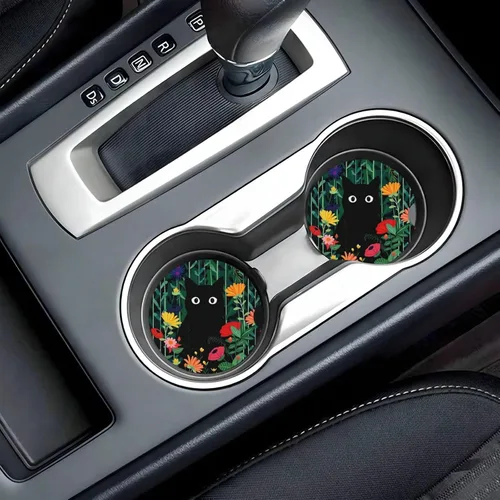 Miniatura 8 de ABLESKY Posavasos de automóvil para portavasos de automóvil, paquete de 2 posavasos absorbentes antideslizantes para automóvil, 2.56 pulgadas