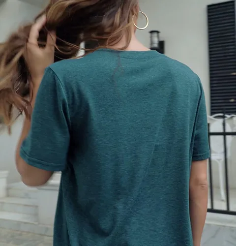 Miniatura 5 de Camiseta de manga corta con estampado de corazón para mujer, camiseta con estampado de corazón y estampado de corazón