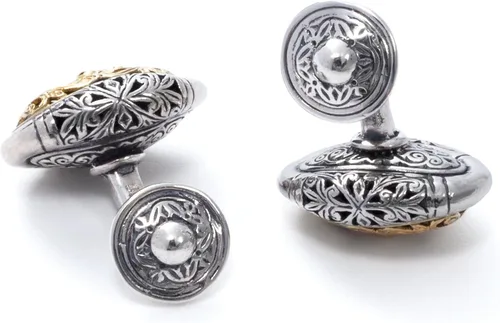 Miniatura 7 de konstantino de los hombres gemelos de plata y oro oval de filigrana