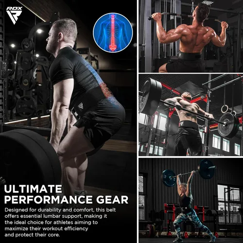 Miniatura 7 de Cinturón de levantamiento de pesas RDX - AUTO LOCK 4" Premium ajustable para gimnasio para entrenamiento cruzado olímpico - Soporte para hombres