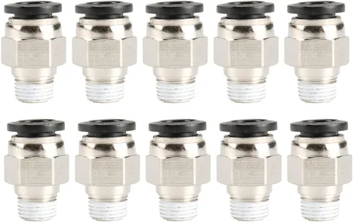 Miniatura 8 de 1/8 "PT macho empuje en conjunto conector neumático accesorios rápidos rosca diámetro 0.236 in para industria automática 10 unids