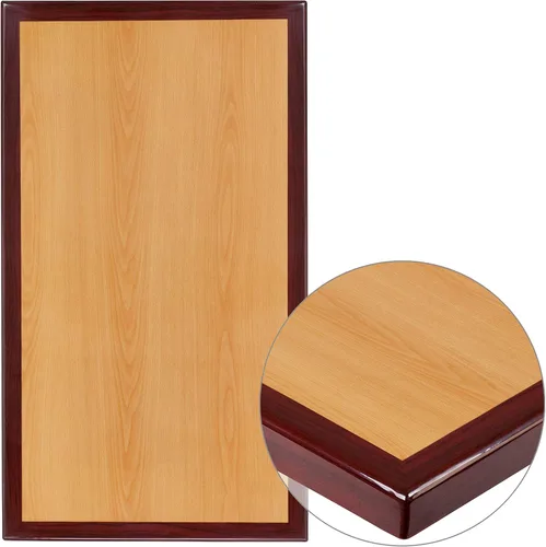 Miniatura 16 de Flash Furniture - Tapa de mesa de resina brillante de 30.0 x 48.0 pulgadas, con borde caído de 2.0 pulgadas de grosor