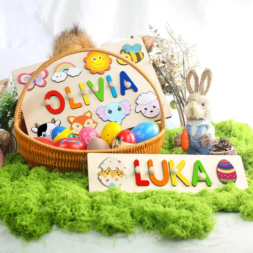 Miniatura 2 de Rompecabezas de nombre personalizado para niños, juguetes educativos Montessori, rompecabezas de madera personalizados para niños de 1 a 3 años