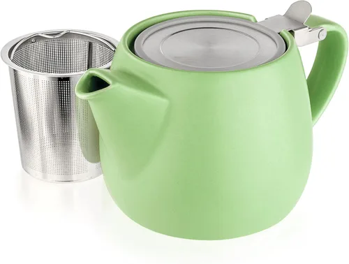 Miniatura 12 de Tealyra - Tetera pequeña de porcelana Pluto gris - 540ml (1-2 tazas) - Acabado único - Tapa de acero inoxidable e infusor extra fino para preparar