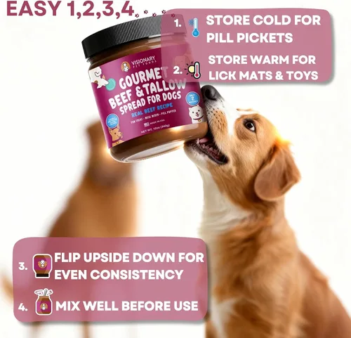 Miniatura 9 de Visionary Pet Foods Carne de res para untar – Premio saludable para perros – Alternativa a la mantequilla de maní para perros, sin xilitol, sin