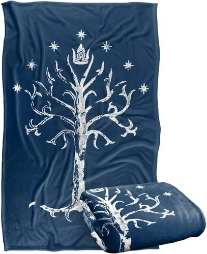 Manta de El Señor de los Anillos, 36 x 58 pulgadas, diseño de árbol de Gondor sedoso al tacto, súper suave