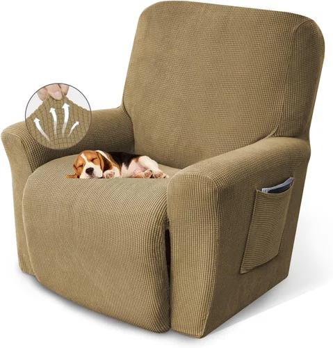 Miniatura 11 de KEKUOU Fundas para sillas reclinables, fundas elásticas para sofá reclinable de niño perezoso, 1 pieza, protector de muebles con parte inferior Azul