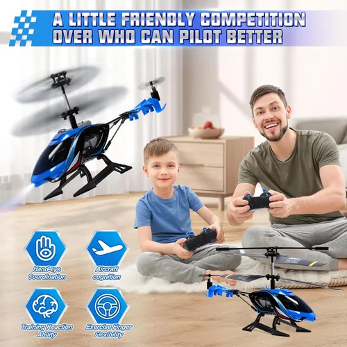 Miniatura 4 de A ALPHA Helicóptero RC, helicóptero de control remoto de 2.4G con luces LED, vigilante, juguete de helicóptero de control remoto para niños de 8, 9