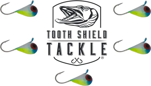 Plantillas de pesca en hielo de tungsteno con brillo UV, paquete de 5 unidades, perca de crappie bluegill, plantilla de panfish de 0.197 in