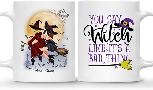 Miniatura 17 de Gossby Taza de café personalizada con texto en inglés "Always Sister", regalo personalizado para hermana con diseño, nombre, taza de Halloween