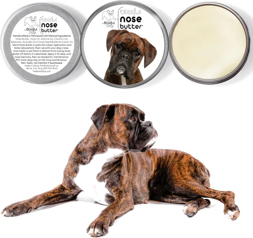 Miniatura 2 de The Blissful Dog Brindle Boxer Mantequilla para Nariz, Bálsamo Versátil para Nariz de Perro para Nariz Seca, Hidratante de Nariz Hecho a Mano