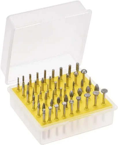 uxcell Juego de brocas de diamante para fresas, herramientas rotativas de tallado para piedra de vidrio, cerámica, grano 120, vástago de 1/8